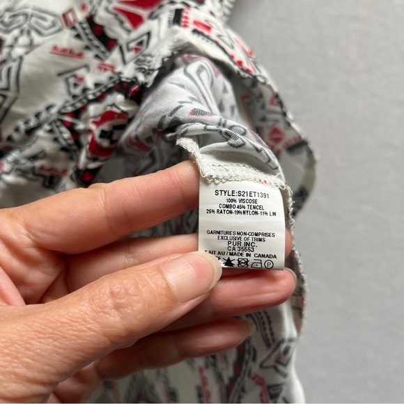 Iris Setlakwe Women's Patterned Top Short Sleeve Shirt Sz 4 - Picture 6 of 6